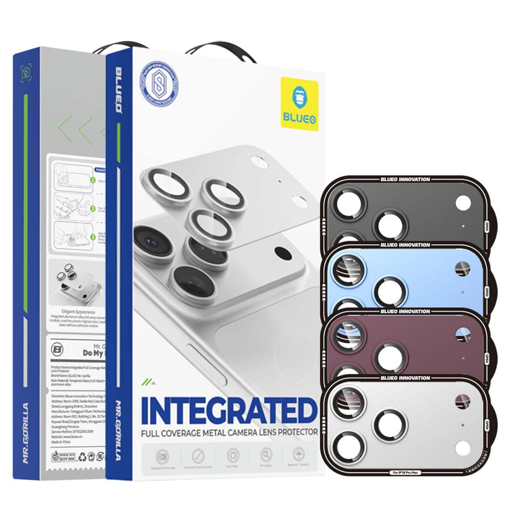 Zaščitna folija za zadnjo kamero Blueo Integrated Metal za Apple iPhone 18 Pro Max, kaljeno steklo, bordo rdeča