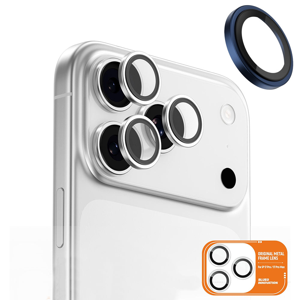 Zaščitna folija za zadnjo kamero Blueo Metal Frame za Apple iPhone 17 Pro Max / 17 Pro, Kaljeno steklo, Temno modra