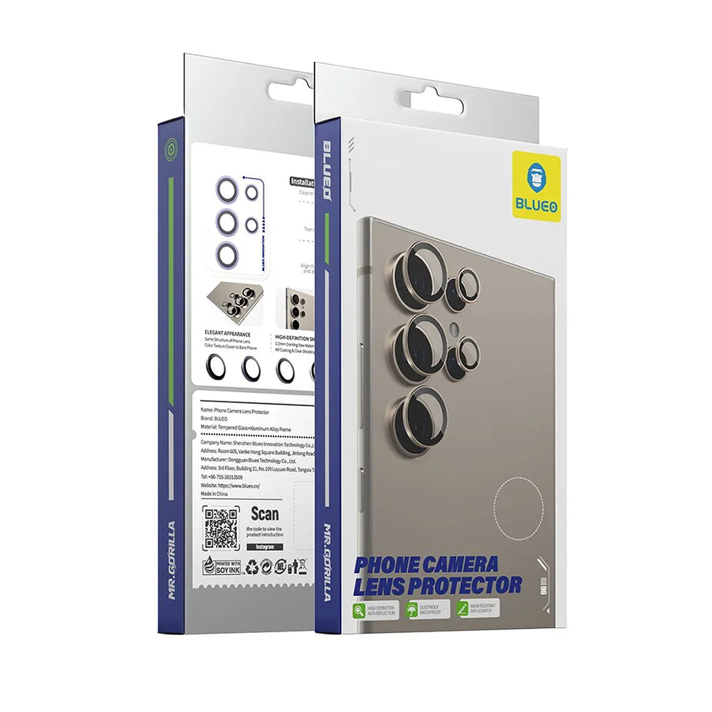Blueo Rear Camera Protective Film for Samsung Galaxy Z Fold8 Ultra F976 / Z Fold7 F966, Tempered Glass, Black