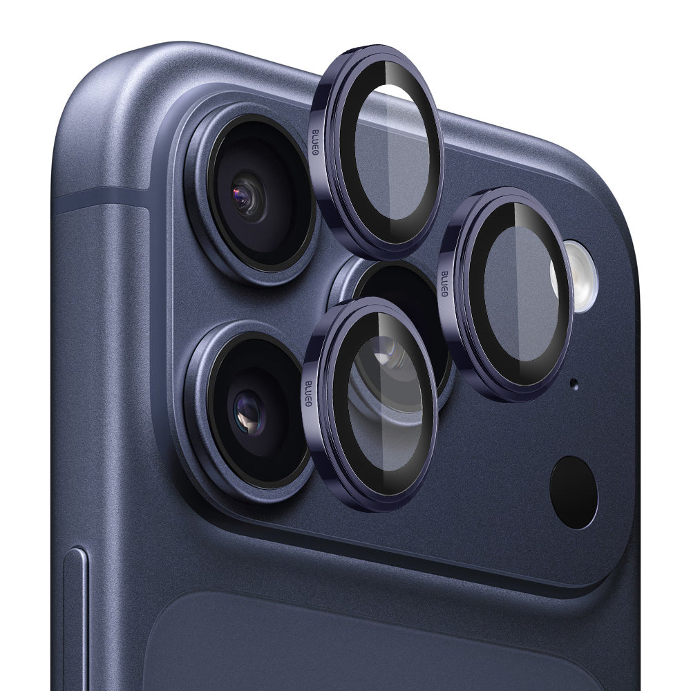 Zaščitna folija za zadnjo kamero Blueo Sapphire Crystal za Apple iPhone 17 Pro Max / 17 Pro, Kaljeno steklo, Temno modra