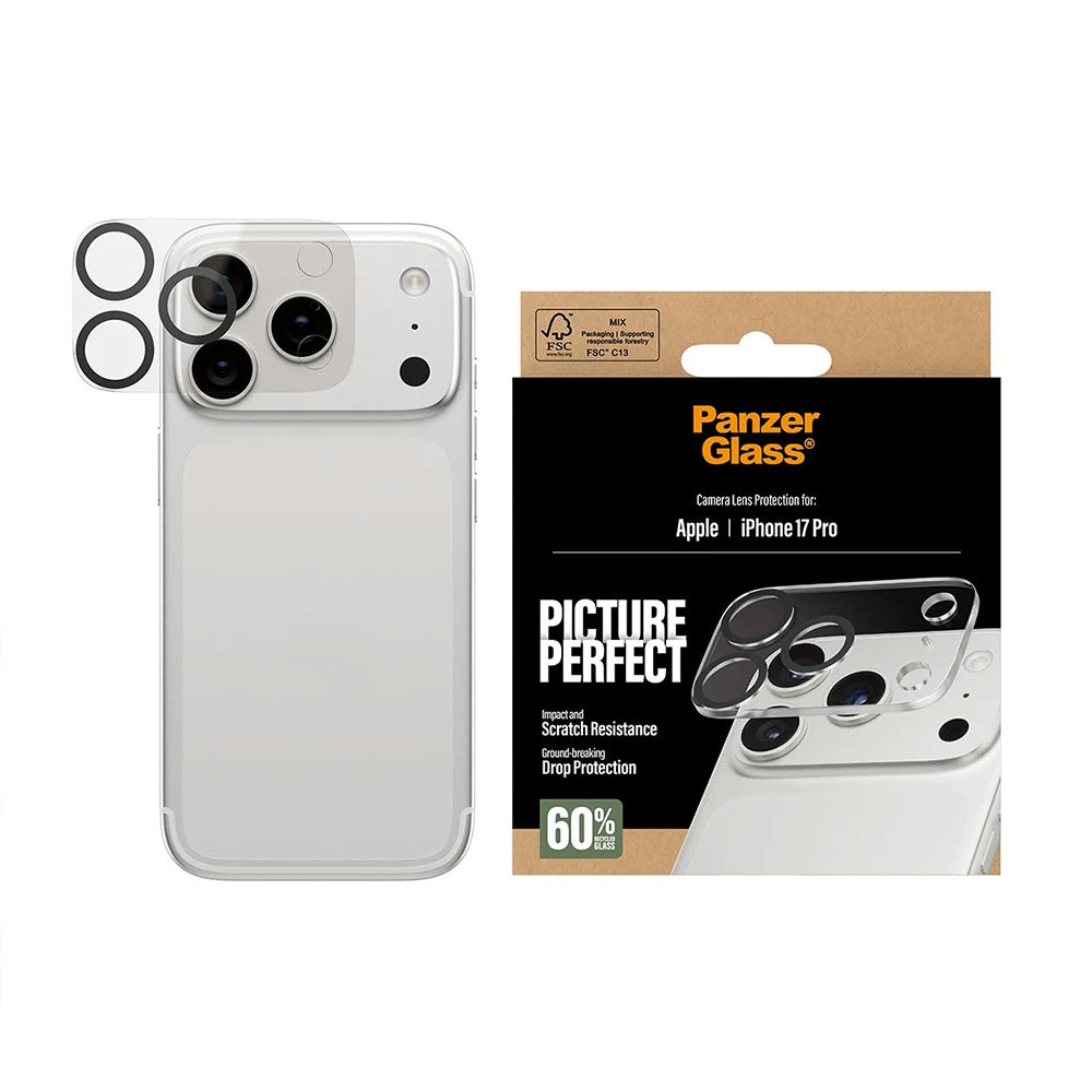 Zaščitna folija za zadnjo kamero PanzerGlass PicturePerfect za Apple iPhone 17 Pro, Kaljeno steklo, Prozorno