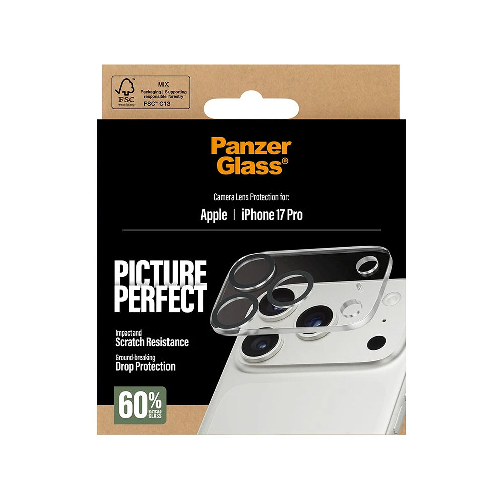 Zaščitna folija za zadnjo kamero PanzerGlass PicturePerfect za Apple iPhone 17 Pro, Kaljeno steklo, Prozorno