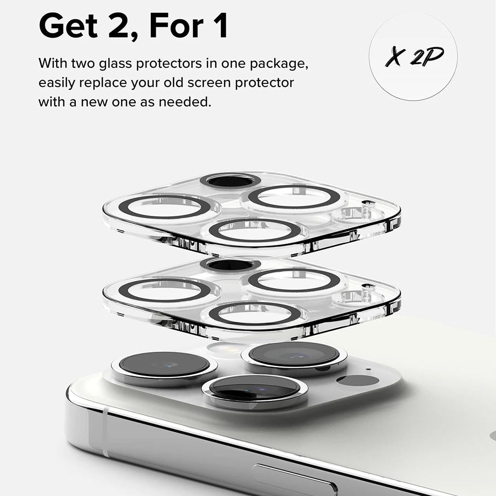 Zaščitna folija za zadnjo kamero Ringke za Apple iPhone 15 Pro, kaljeno steklo, komplet 2 kosa, prozorna