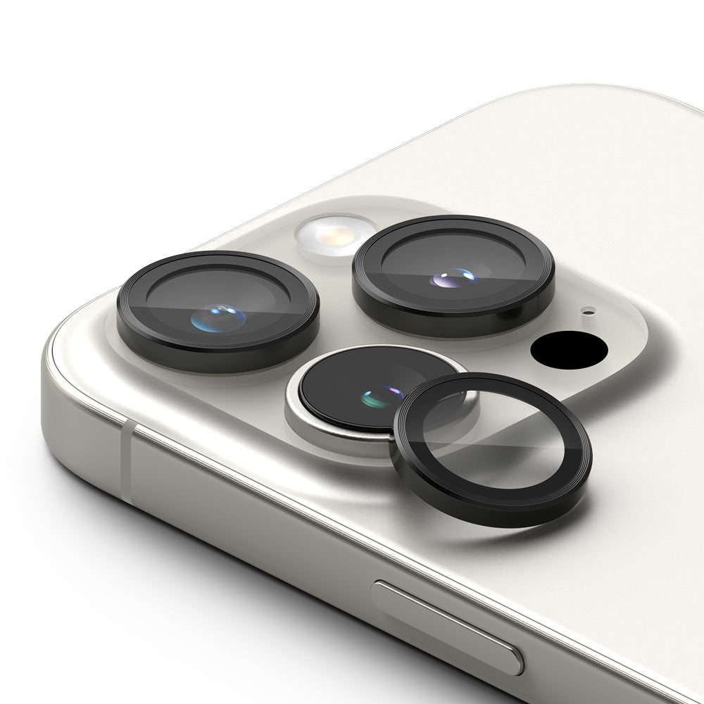 Zaščitna folija za zadnjo kamero Ringke za Apple iPhone 16 Pro Max / 16 Pro, Kaljeno steklo, Set 2 kosa, Črna