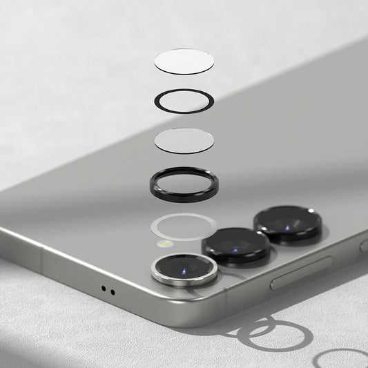 Zaščitna folija za zadnjo kamero Ringke za Samsung Galaxy S25 S931, Kaljeno steklo, Črna