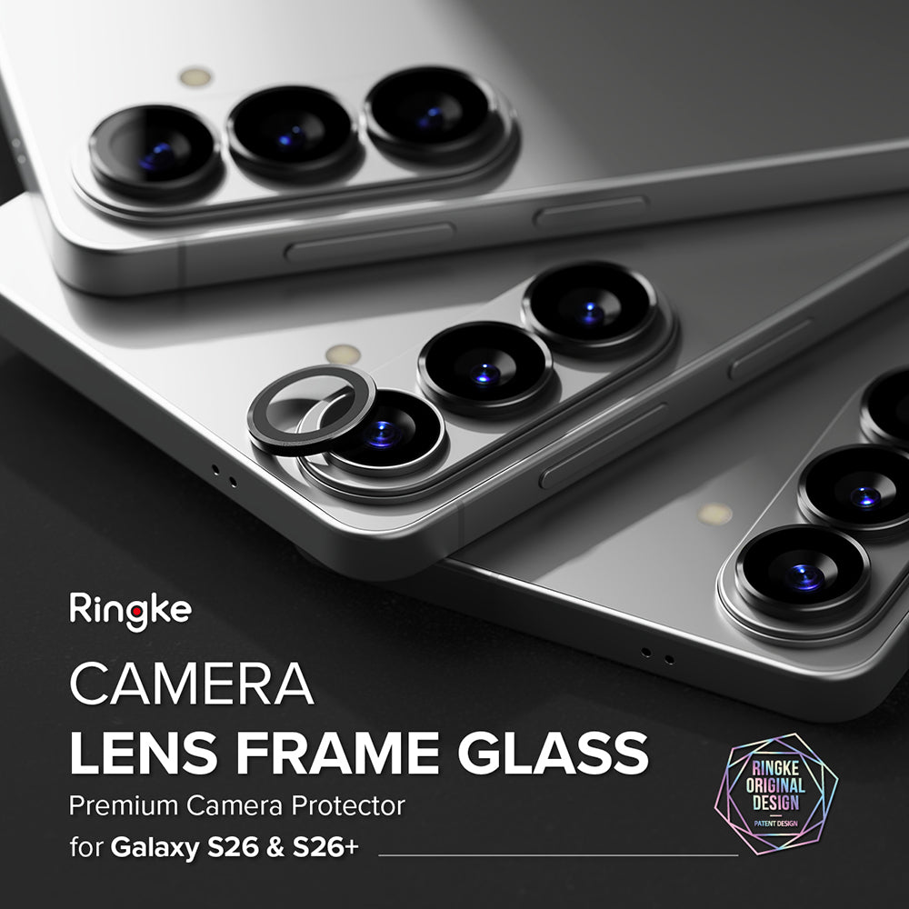 Zaščitna folija za zadnjo kamero Ringke za Samsung Galaxy S26 Plus S947 / S26, Kaljeno steklo, Set 2 kosa, Črna