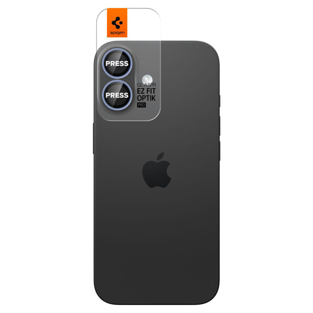 Zaščitna folija za zadnjo kamero Spigen GlastR EZ FIT Optik Pro za Apple iPhone 17 / 16 Plus / 16, kaljeno steklo, komplet 2 kosa, modra