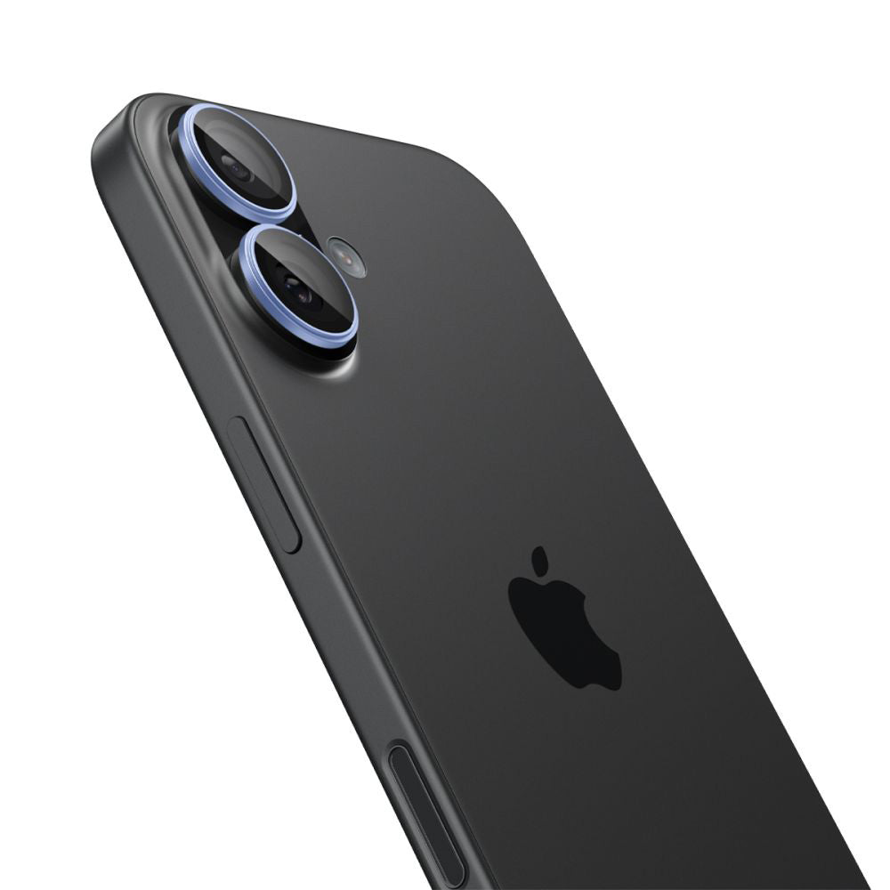 Zaščitna folija za zadnjo kamero Spigen GlastR EZ FIT Optik Pro za Apple iPhone 17 / 16 Plus / 16, kaljeno steklo, komplet 2 kosa, modra