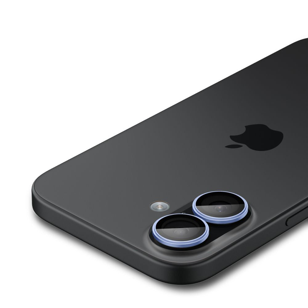 Zaščitna folija za zadnjo kamero Spigen GlastR EZ FIT Optik Pro za Apple iPhone 17 / 16 Plus / 16, kaljeno steklo, komplet 2 kosa, modra