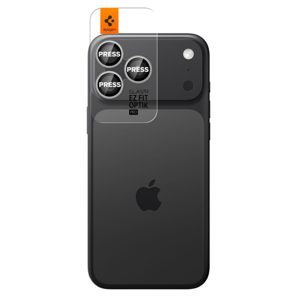 Zaščitna folija za zadnjo kamero Spigen GlastR EZ FIT Optik Pro za Apple iPhone 17 Pro Max / 17 Pro, Kaljeno steklo, Set 2 kosa, Srebrna