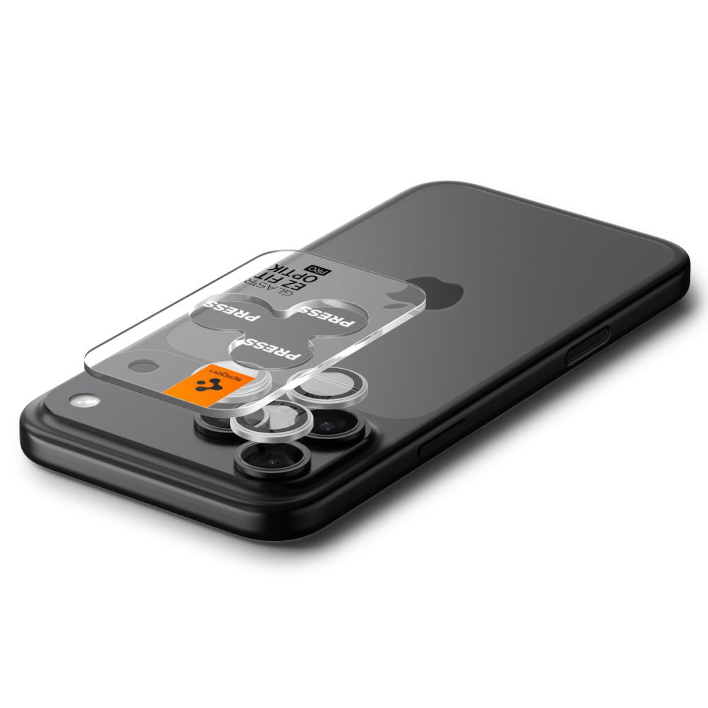 Zaščitna folija za zadnjo kamero Spigen GlastR EZ FIT Optik Pro za Apple iPhone 17 Pro Max / 17 Pro, Kaljeno steklo, Set 2 kosa, Srebrna