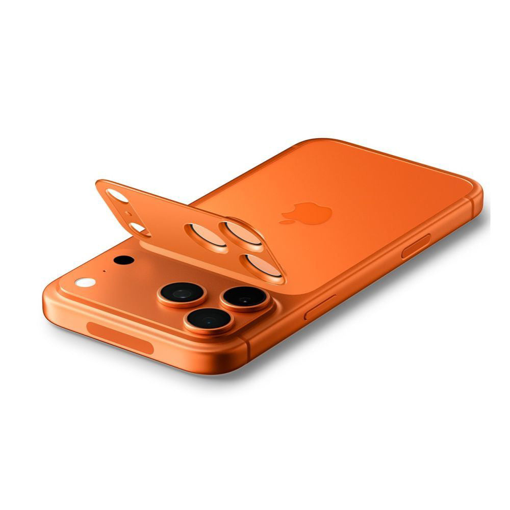 Zaščitna folija za zadnjo kamero Spigen GlastR EZ FIT Optik Pro XL za Apple iPhone 17 Pro, Kaljeno steklo, Oranžna AGL10645