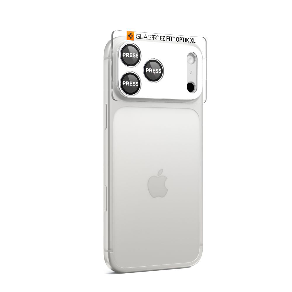 Zaščitna folija za zadnjo kamero Spigen GlastR EZ FIT Optik Pro XL za Apple iPhone 17 Pro Max, Kaljeno steklo, Srebrna AGL10652