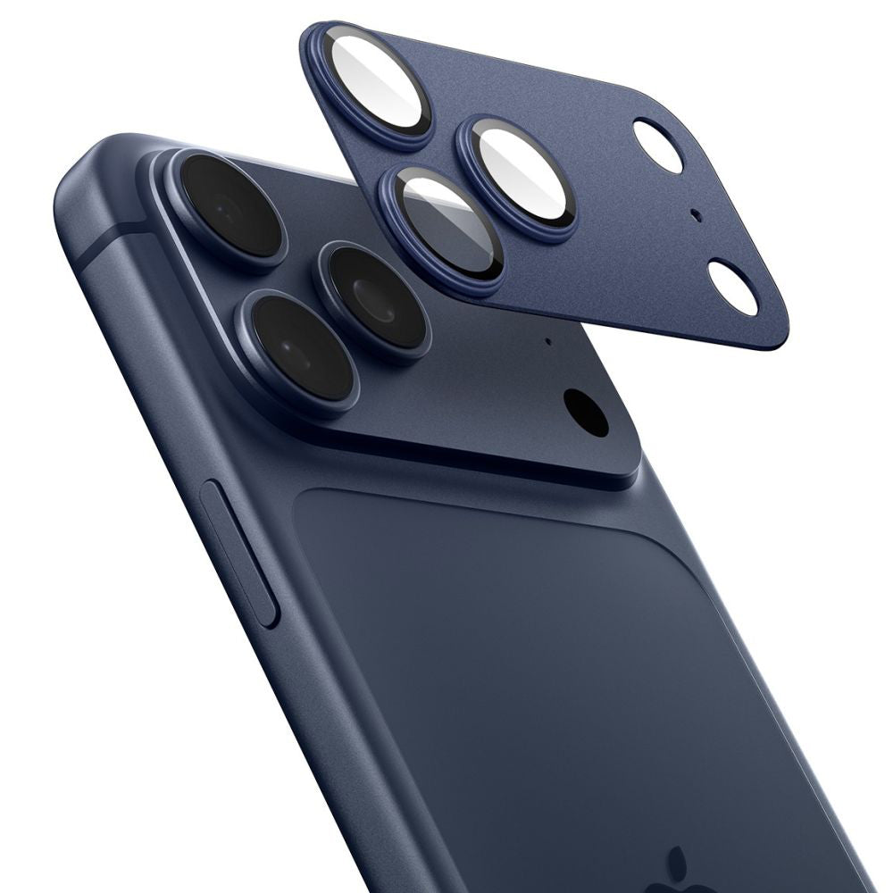 Zaščitna folija za zadnjo kamero Spigen GlastR EZ FIT Optik Pro XL za Apple iPhone 17 Pro Max, Kaljeno steklo, Modra AGL10651