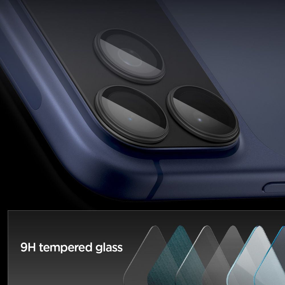 Zaščitna folija za zadnjo kamero Spigen GlastR EZ FIT Optik Pro XL za Apple iPhone 17 Pro Max, Kaljeno steklo, Črna AGL10649