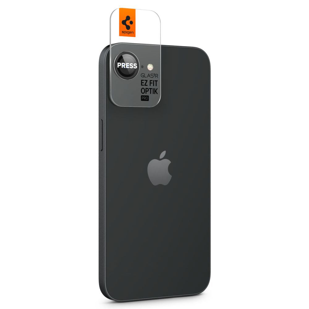 Zaščitna folija za zadnjo kamero Spigen GlastR EZ FIT Optik Pro za Apple iPhone 17e / 16e, Kaljeno steklo, Set 2 kosa, Črna AGL09279