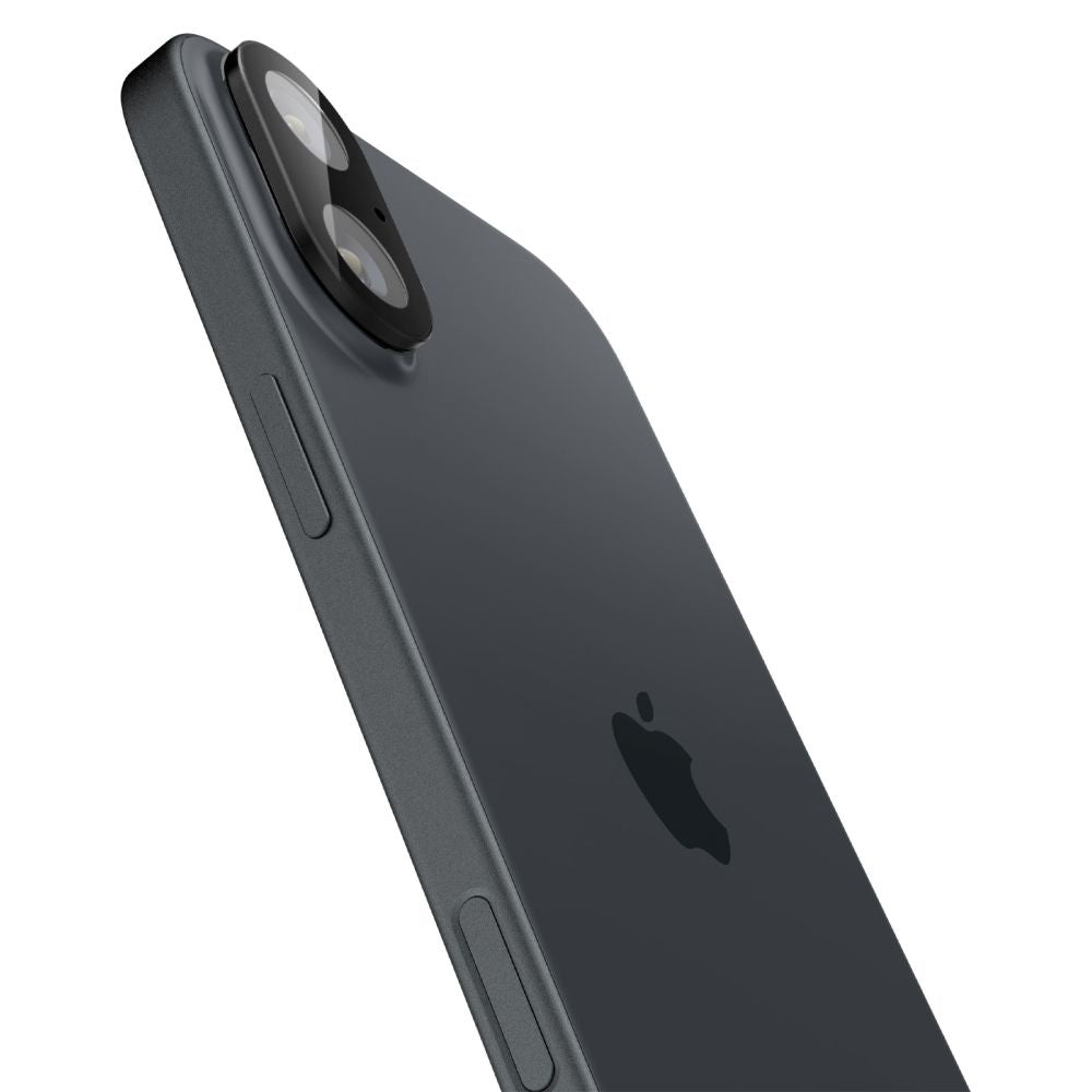Zaščitna folija za zadnjo kamero Spigen GlastR Optik za Apple iPhone 16 Plus / 16, Kaljeno steklo, Set 2 kosa, Črna AGL07922