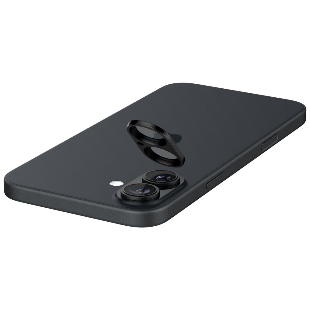 Zaščitna folija za zadnjo kamero Spigen GlastR Optik za Apple iPhone 16 Plus / 16, Kaljeno steklo, Set 2 kosa, Črna AGL07922