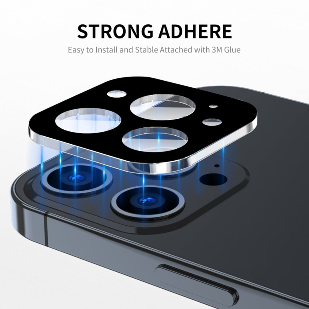 Zaščitna folija za zadnjo kamero Techsuit za Apple iPhone 15 Pro Max / 15 Pro, kaljeno steklo, črna