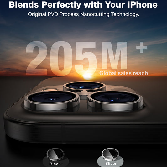 Zaščitna folija za zadnjo kamero Torras Lensguard za Apple iPhone 16 Pro Max / 16 Pro, kaljeno steklo, črna