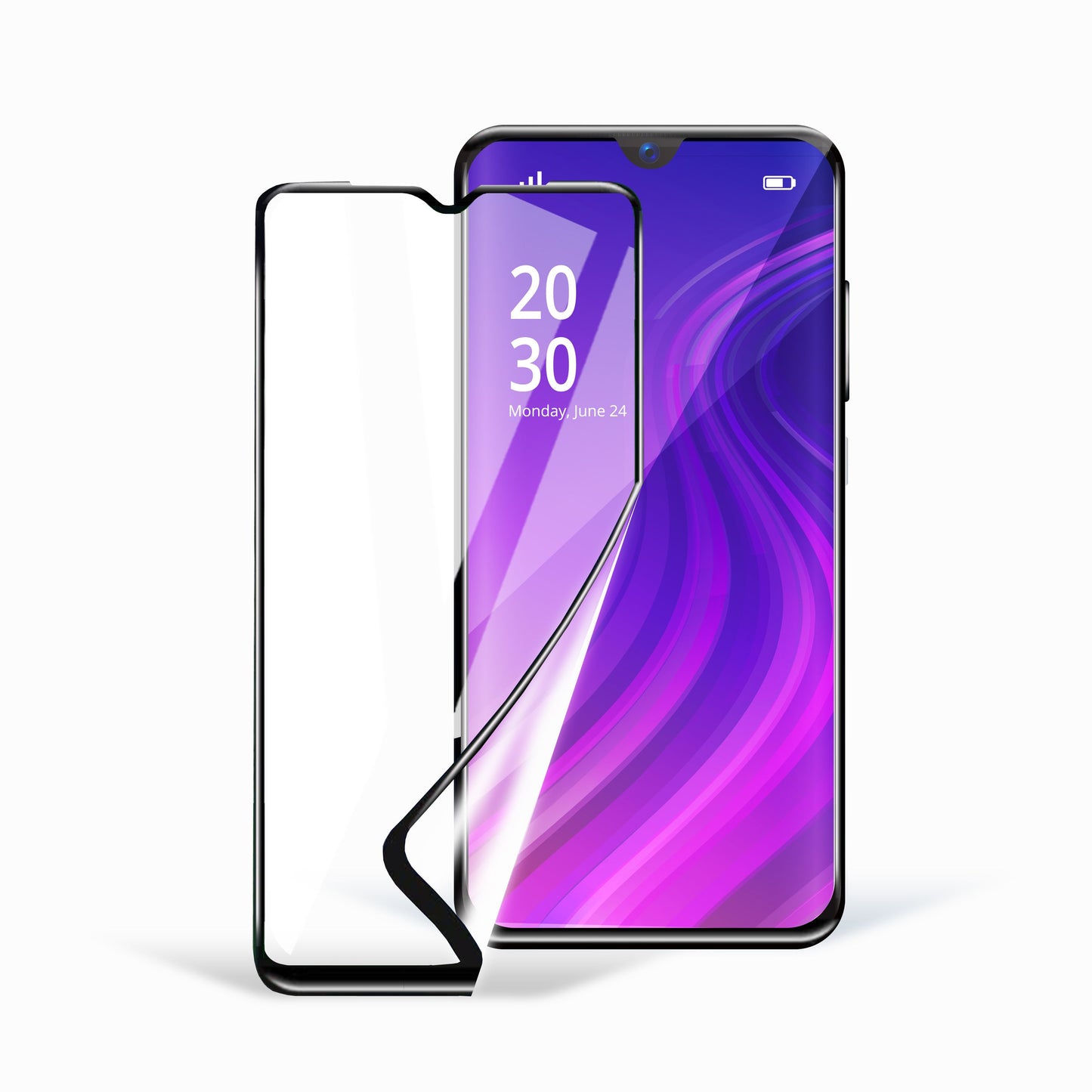 Keramični ščitnik zaslona OEM za Samsung Galaxy A54 A546, prilagodljivo steklo, polno lepilo, 5D, črn