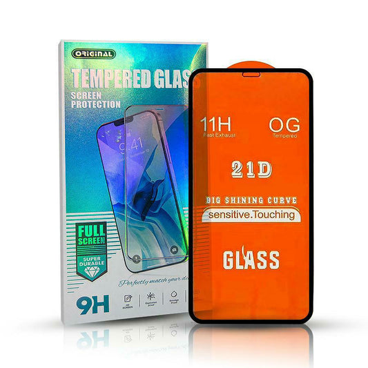 OEM Screen Protector for Apple iPhone 14 Pro Max, Shielded Glass, Full Glue, 21D, Black