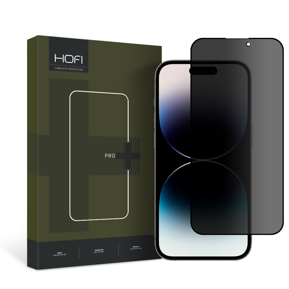 Zaščitna folija za zaslon Privacy HOFI PRO+ za Apple iPhone 14 Pro Max, Kaljeno steklo, Polno lepljenje