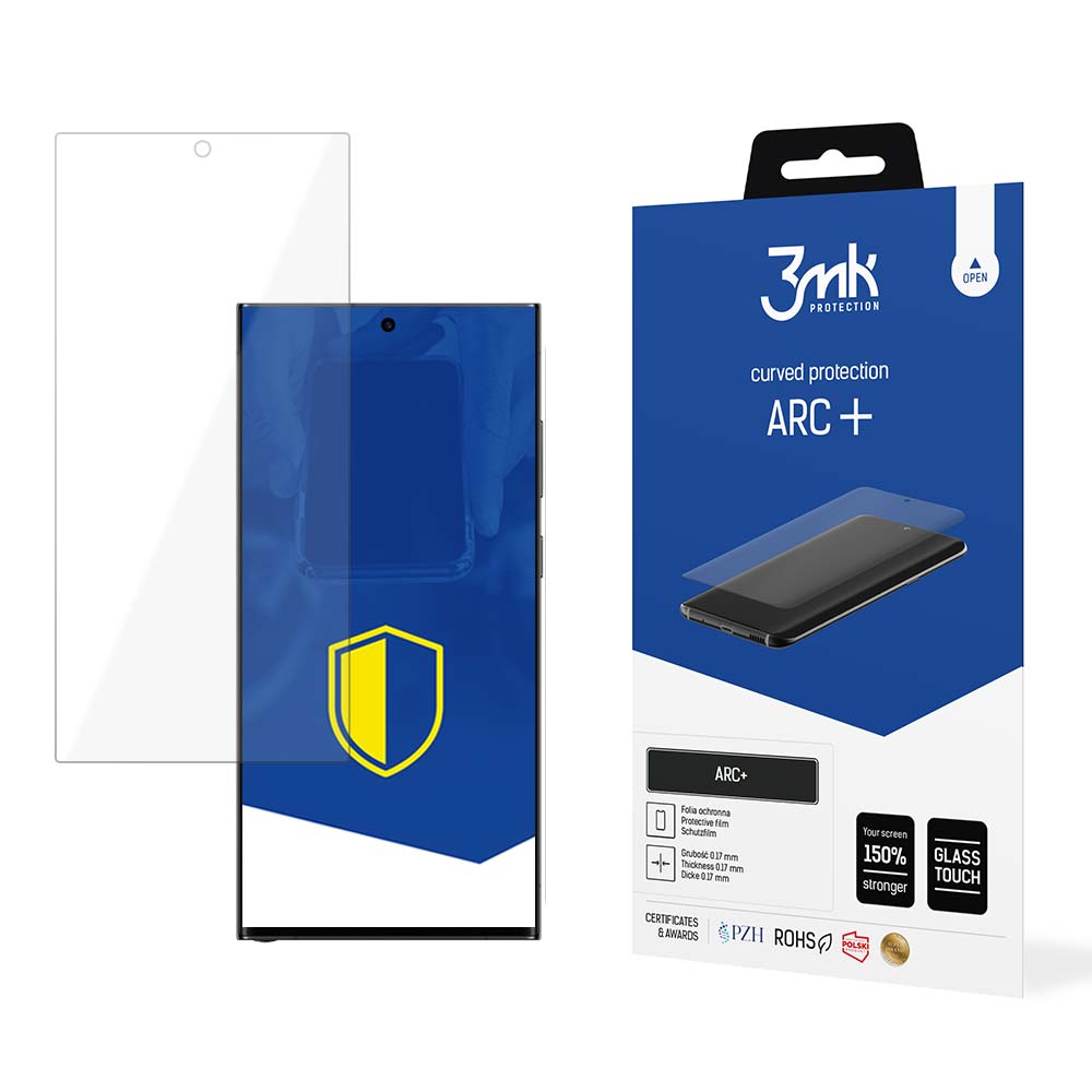 Zaščitna folija za zaslon 3MK ARC+ za Samsung Galaxy S23 Ultra S918, Plastika