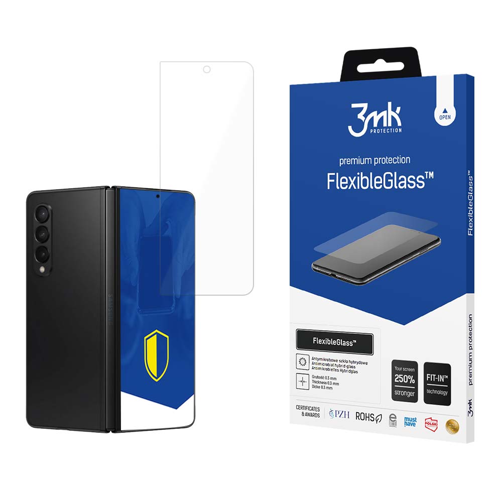 Zaščitna folija za zunanji zaslon 3MK FlexibleGlass za Samsung Galaxy Z Fold5 F946, Fleksibilno steklo, Polno lepilo