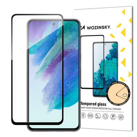 WZK Zaščita zaslona za Samsung Galaxy S23 FE S711, zaščiteno steklo, polno lepilo, črna