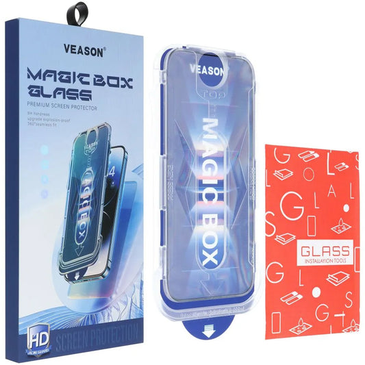 Zaščitno steklo Veason za Apple iPhone 14 Plus / 13 Pro Max, zaščiteno s steklom, polno lepilo, 6D, črno