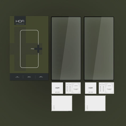 HOFI Glass PRO+ Screen Protector za Samsung Galaxy S24 Ultra S928, zaščitno steklo, polno lepilo, komplet 2 kosa, 2,5D, črno