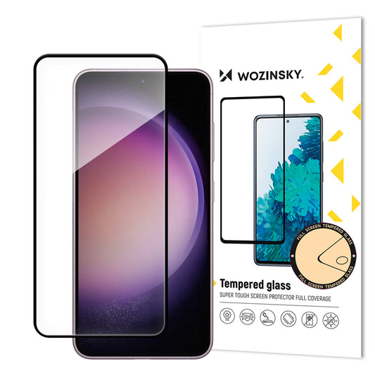 WZK Zaščita zaslona za Samsung Galaxy S24 S921, zaščiteno steklo, polno lepilo, črna