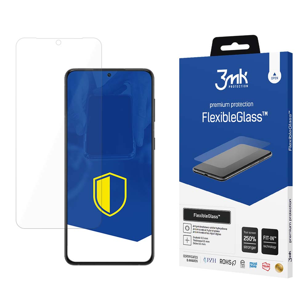 Zaščitna folija za zaslon 3MK FlexibleGlass za Samsung Galaxy S24 S921, fleksibilno steklo, polno lepilo