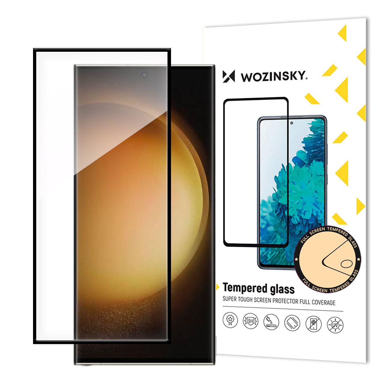 Zaščitna folija za zaslon WZK za Samsung Galaxy S24 Ultra S928, Kaljeno steklo, Polno lepilo, Črna