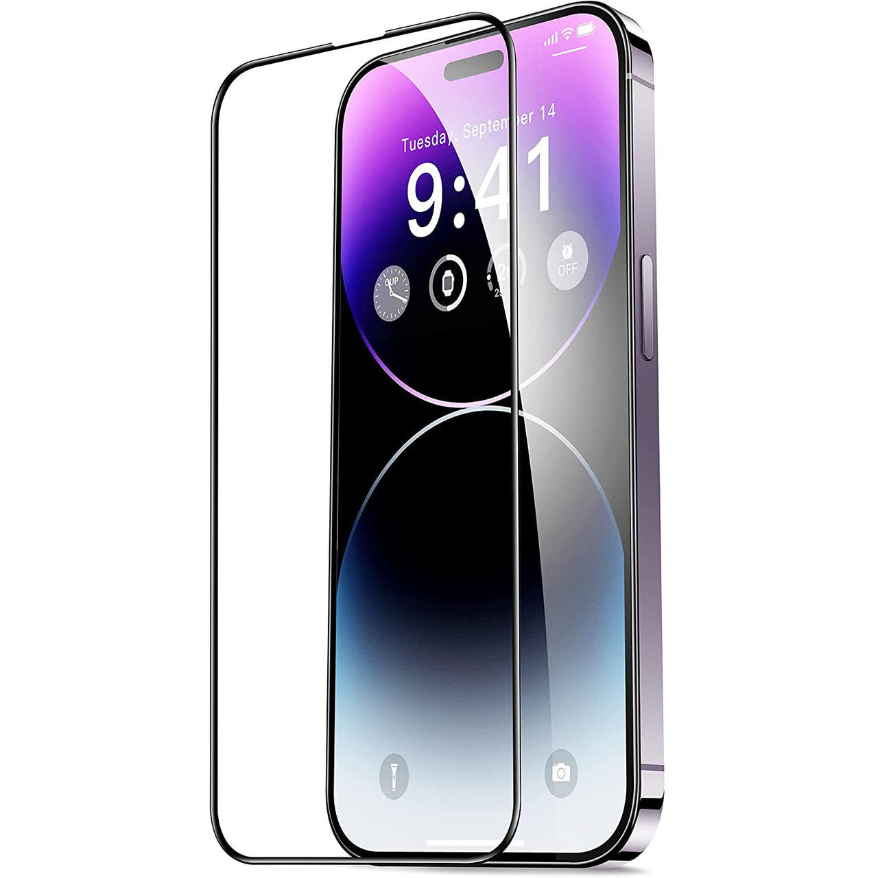 Zaščitna folija za zaslon OEM za Apple iPhone 15 Pro, Kaljeno steklo, Polno lepljenje, 21D, Črna
