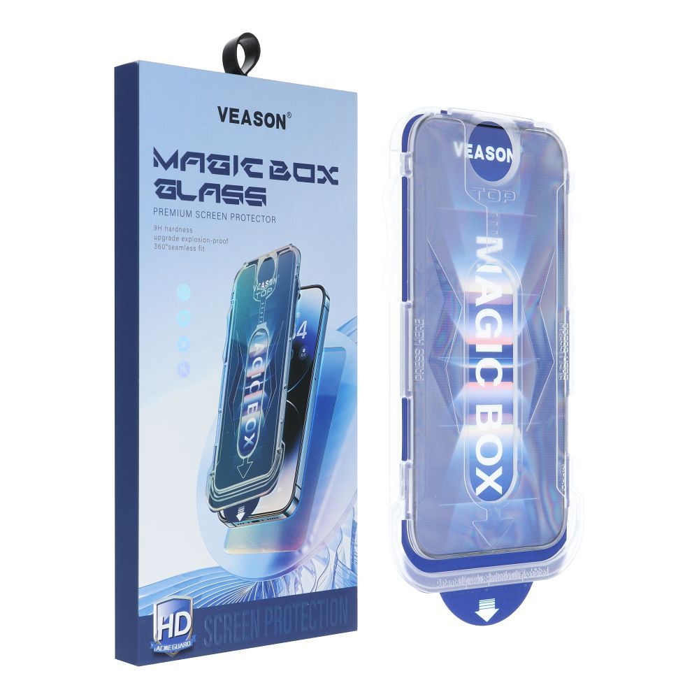 Veason PRO Screen Protector za Apple iPhone 15 Pro, zaščiteno steklo, polno lepilo, 6D, črno