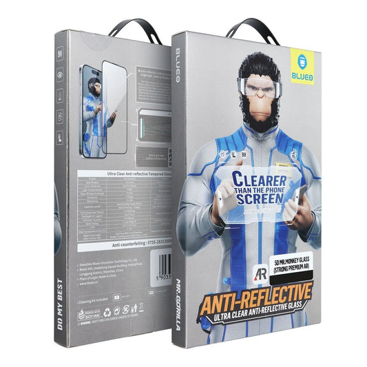 Mr Monkey Glass Screen Protector za Apple iPhone 16 Pro, polno lepilo, 5D, črno