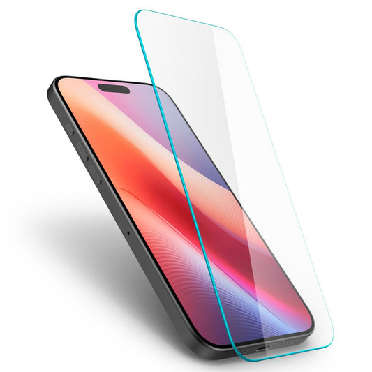 Zaščitna folija za zaslon Spigen GlastrR Slim HD za Apple iPhone 16 / 15, Kaljeno steklo, Polno lepilo, 2.5D AGL06910