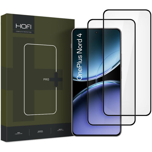 Zaščita zaslona HOFI Glass PRO+ za OnePlus Nord 4, zaščitno steklo, polno lepilo, komplet 2 kosa, 2,5D, črna
