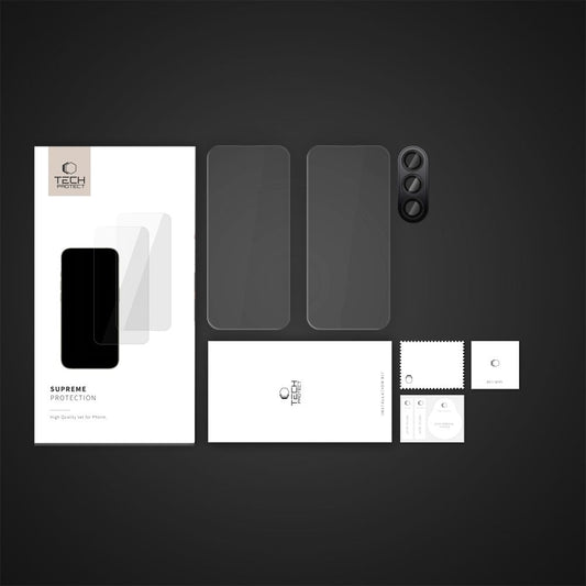 Tech-Protect Supreme Zaščitna folija za zadnji zaslon in kamero za Samsung Galaxy S24 FE S721, 2,5D, polno lepljiva, 2,5D, zaščiteno steklo