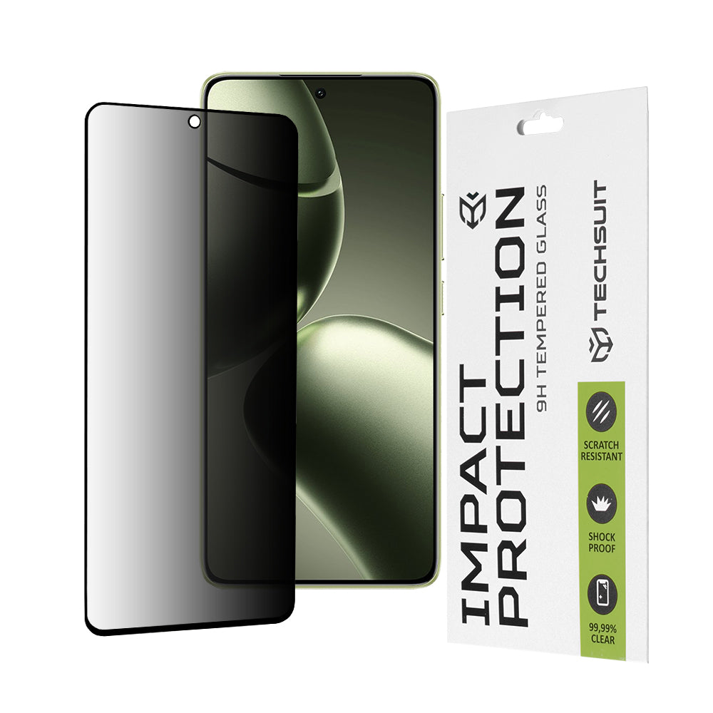 Zaščitna folija zaslona Privacy Techsuit za Xiaomi 14T Pro / 14T, kaljeno steklo, polno lepilo, 111D