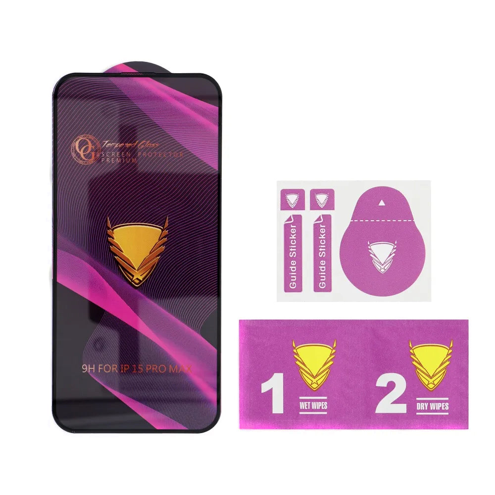 Zaščitna folija za zaslon OEM OG Premium za Apple iPhone 17 Pro Max, Kaljeno steklo, Polno lepljena, Črna