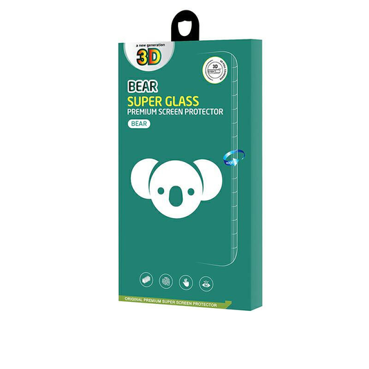 Zaščitna folija za zaslon Bear Super Hard za Apple iPhone 18 Pro / 17 Pro / 17 / 16 Pro, kaljeno steklo, polno lepilo, 3D, črna