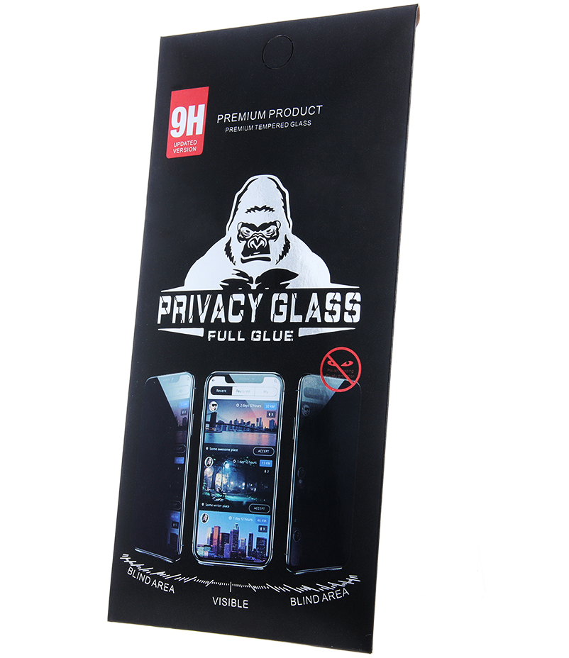 Zaščitna folija zaslona Privacy OEM Glass za Apple iPhone 18 Pro Max, kaljeno steklo, polno lepilo