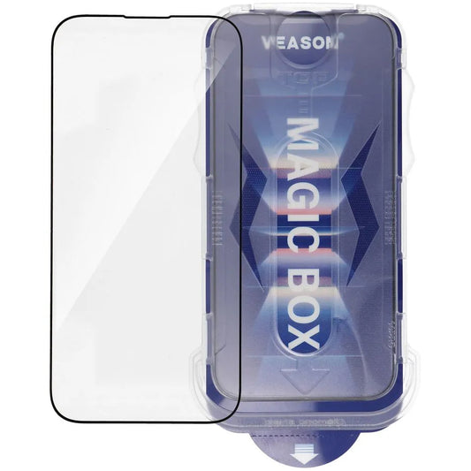 Zaščitno steklo Veason za Apple iPhone 14 Plus / 13 Pro Max, zaščiteno s steklom, polno lepilo, 6D, črno