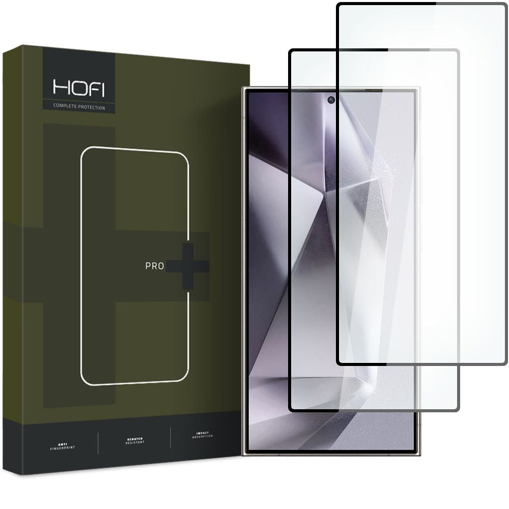 HOFI Glass PRO+ Screen Protector za Samsung Galaxy S24 Ultra S928, zaščitno steklo, polno lepilo, komplet 2 kosa, 2,5D, črno