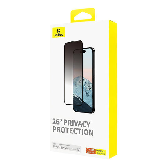 Baseus Diamond Privacy Screen Protector za Apple iPhone 15 Pro Max, zaščitno steklo, polno lepilo P60057405203-03