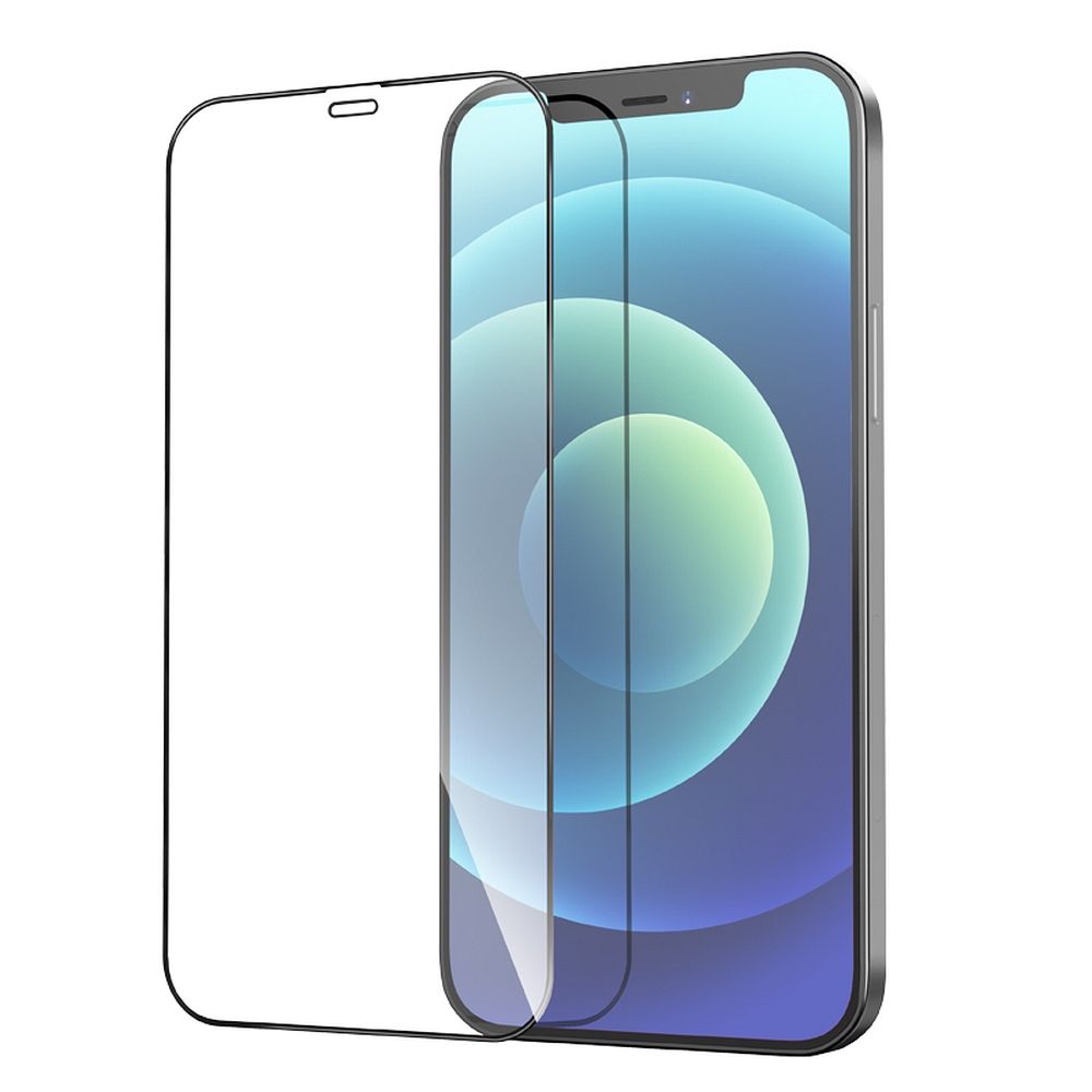 Zaščitna folija za zaslon HOCO za Apple iPhone 12 Pro Max, Kaljeno steklo, Polno lepljenje, Set 25 kosov, Črna