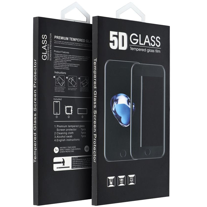 Zaščitna folija za zaslon OEM za Apple iPhone 16 Pro, zaščiteno steklo, polno lepilo, 5D, črna